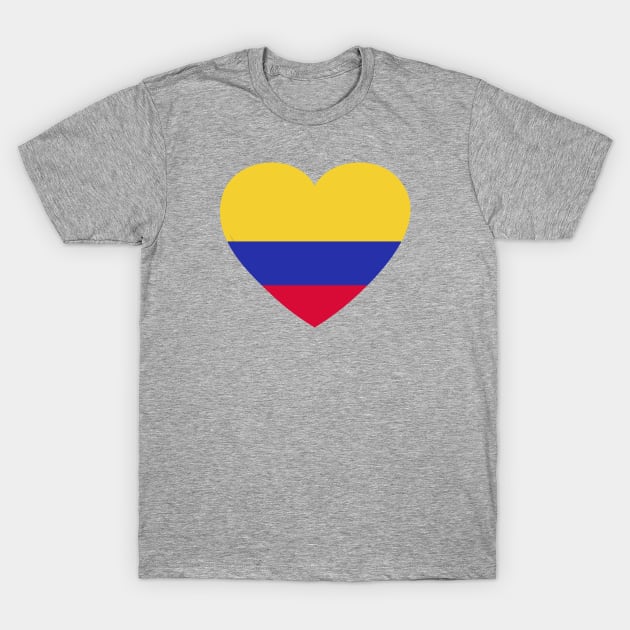 I Love Colombia // Heart-Shaped Colombian Flag T-Shirt by SLAG_Creative